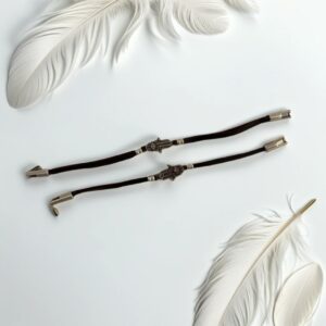 Pulsera de cuero negro con mano de fátima