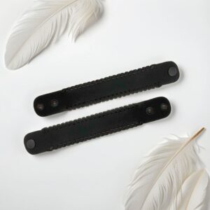 Pulsera ancha de cuero negro