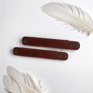 Pulsera ancha de cuero marrón