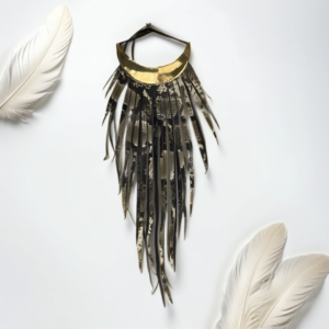 Collar tribal animal print serpiente gris